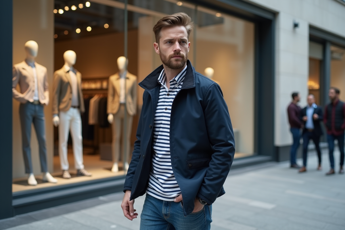 Jeune homme professionnel marchant dans une rue urbaine